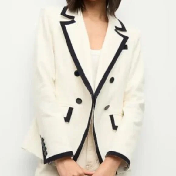 NWT Veronica Beard Edison Dickey Jacket - white & black - Picture 2 of 9